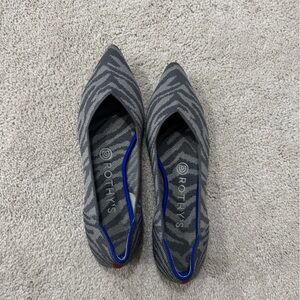 Rothy's Gray Zebra Print Flats, size 7.5. Never worn, brand new